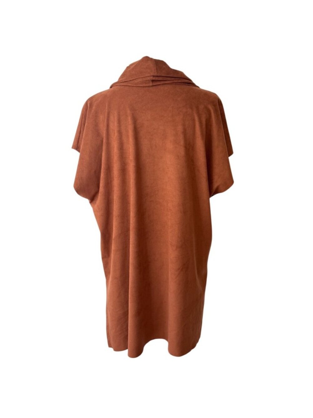 Bryn Walker Womens Size S Tunic Miele Faux Suede Poncho Top Brown Cowl Neck - Picture 5 of 10
